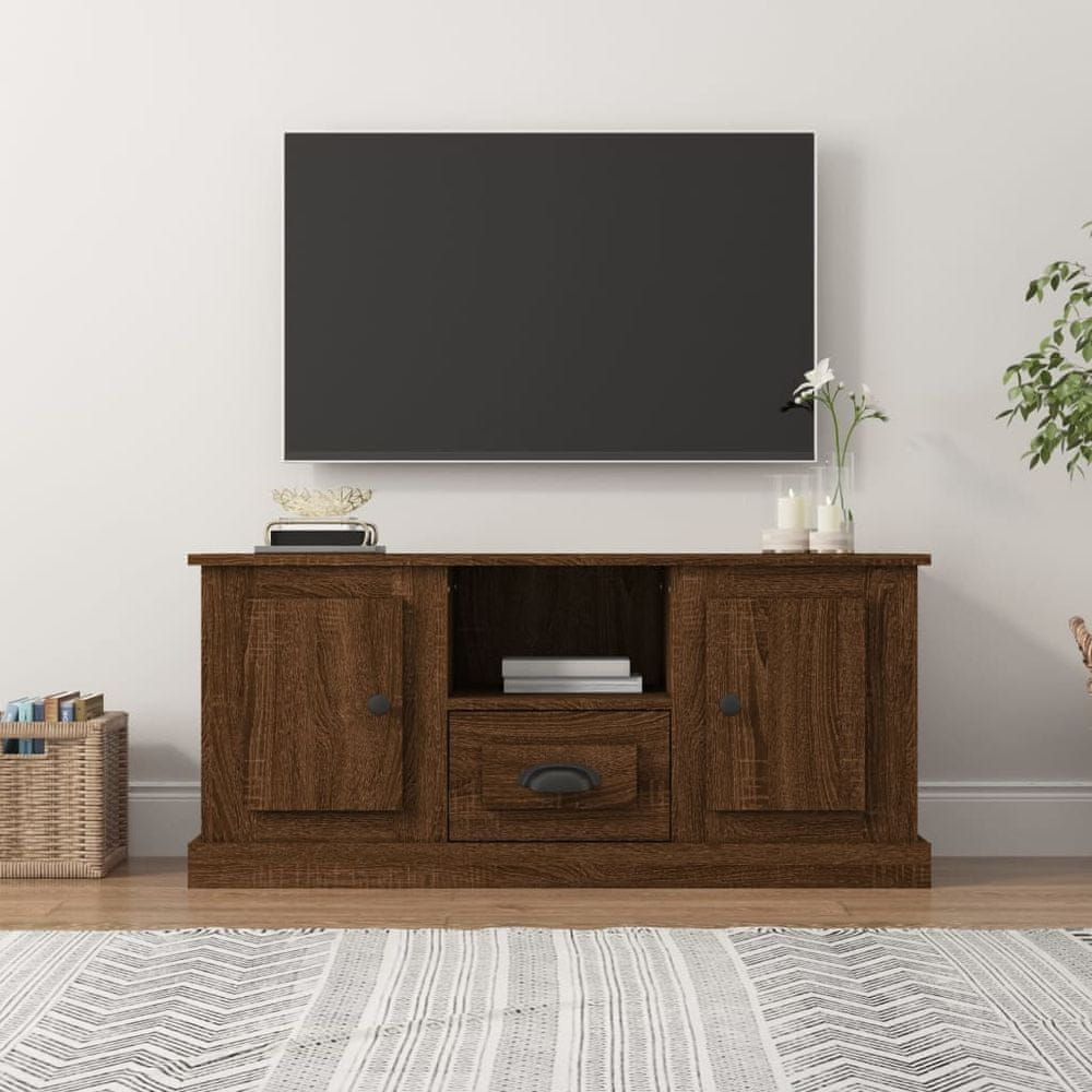 Vidaxl TV skrinka hnedý dub 100x35,5x45 cm kompozitné drevo